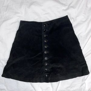 Suede black skirt